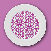 Assiette  motifs mauve